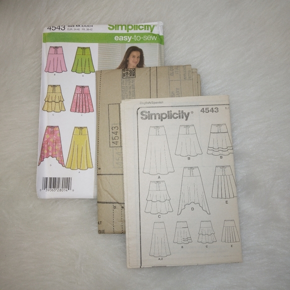 SIMPLICITY 4543 Sz 8-14 Misses Skirt in 5 variations, EASY-TO-SEW - Picture 3 of 5